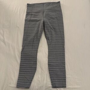 Athleta Gray Striped Leggings